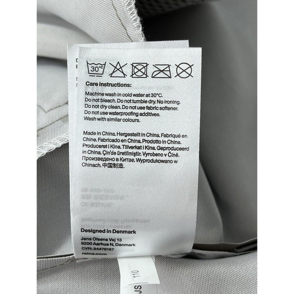 RAINS Brand Unisex Sz Large Classic Taupe Long Waterproof Rain Jacket Snap Front - Picture 14 of 15